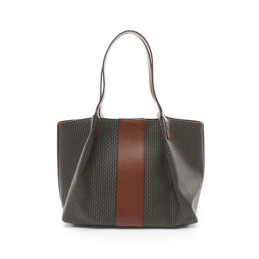 Serapian Leather Tote Bag Khaki/Brown