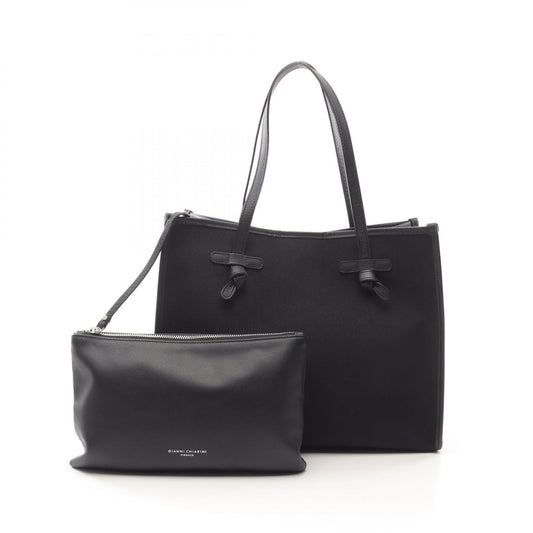 GIANNI CHIARINI Marcella Canvas Leather Tote Bag