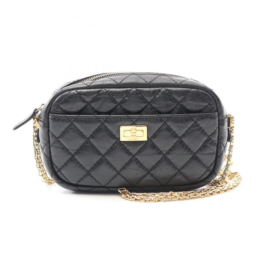 Chanel 2.55 Chevron V-Stitch Camera Bag Black