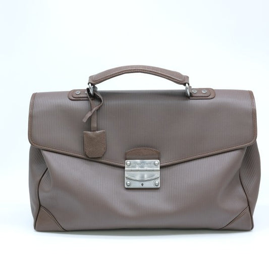 Bvlgari Milerighe Briefcase Brown Leather PVC