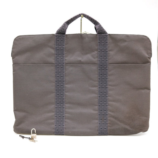 Hermes Canvas Briefcase Gray