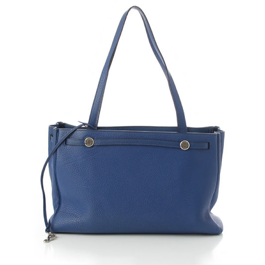 Hermes Blue Leather Tote Bag