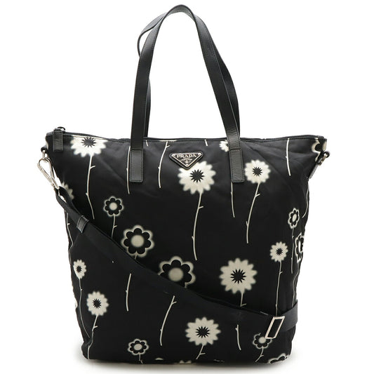Prada Nylon Leather 2WAY Tote Bag B4696F