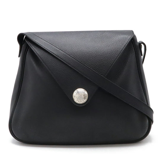 Hermes Christine Leather Shoulder Bag Black