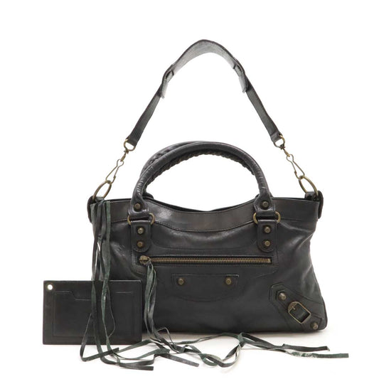 Balenciaga The First Leather Handbag Black