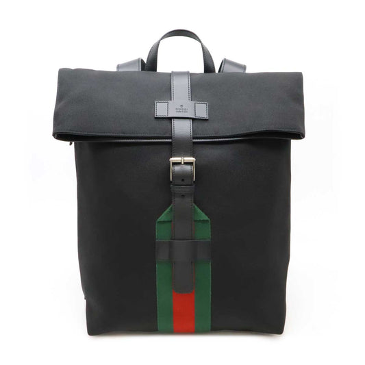 Gucci Nylon Canvas Leather Backpack