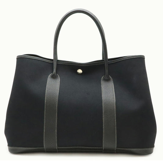 Hermes Garden Party PM Canvas Leather Tote Bag