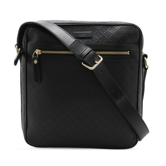 Gucci Diamante Leather Shoulder Bag Black