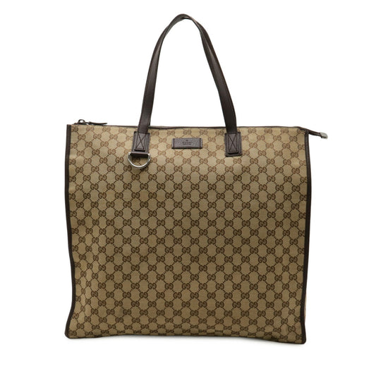 Gucci GG Canvas Leather Tote Bag 181090