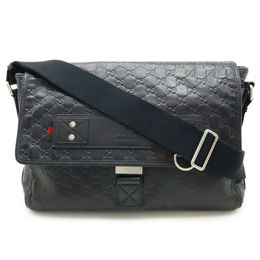 Gucci Sherry Line Leather Messenger Bag Black