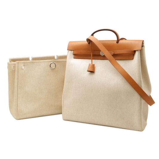 Hermes Toile Ash Calf Aile Bag MM Handbag