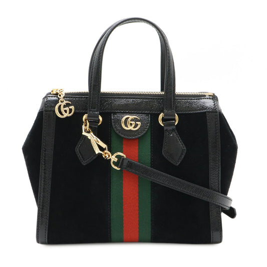 Gucci Ophidia GG Small Suede Patent Leather Handbag