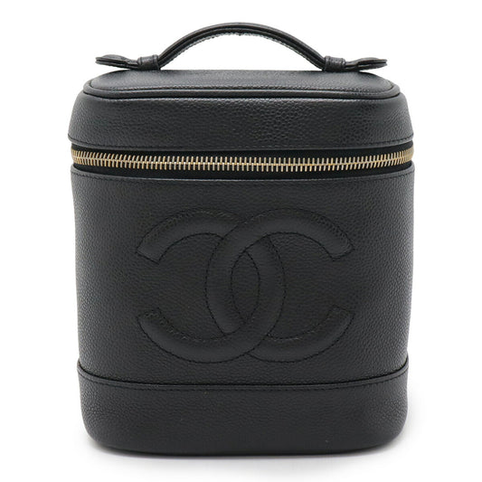 Chanel Caviar Vanity Bag Cosmetic Pouch Black