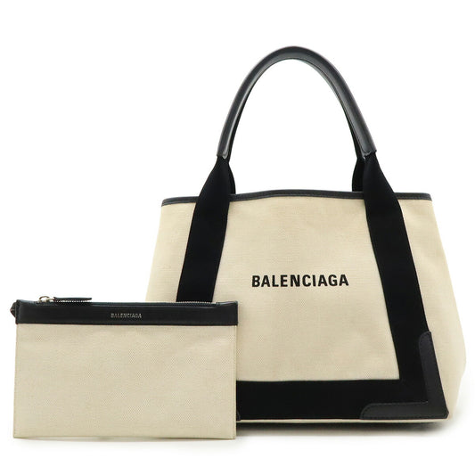 Balenciaga Navy Cabas S Logo Tote Bag
