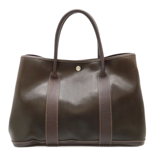 Hermes Garden Party PM Tote Bag Dark Brown