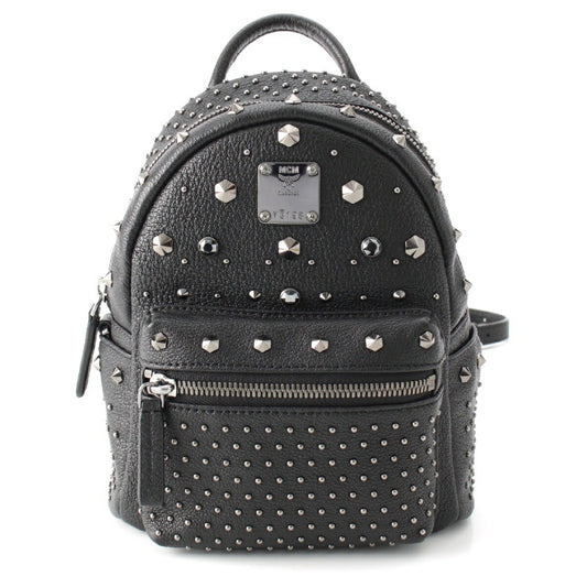 MCM Leather Swarovski Studded Mini Backpack