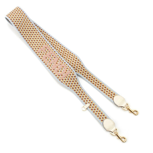 Fendi Leather Canvas Logo Bag Strap