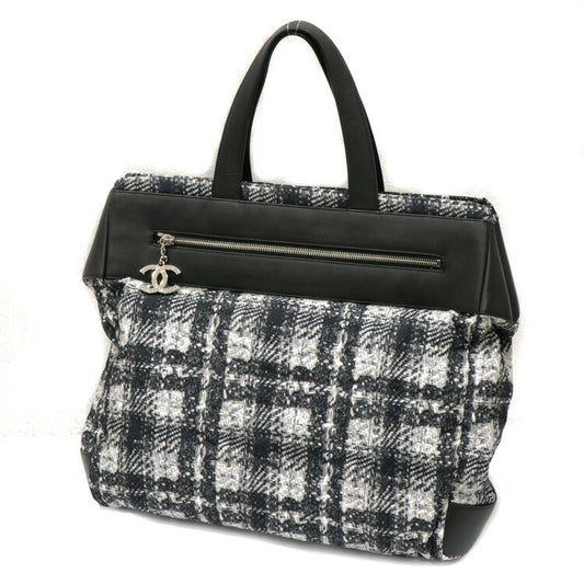 Chanel Tweed Print Nylon Tote Bag
