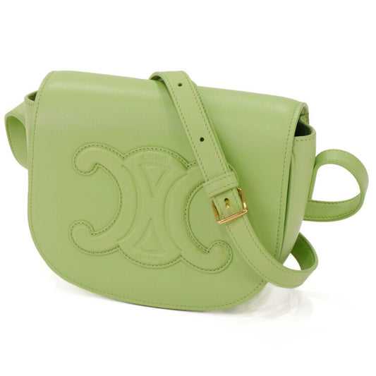 Celine Leather Folco Triomphe Shoulder Bag