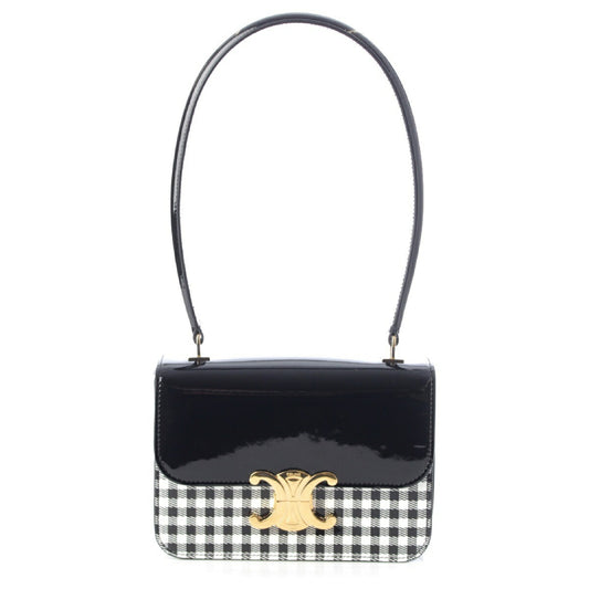Celine Triomphe Check Top Handle Handbag