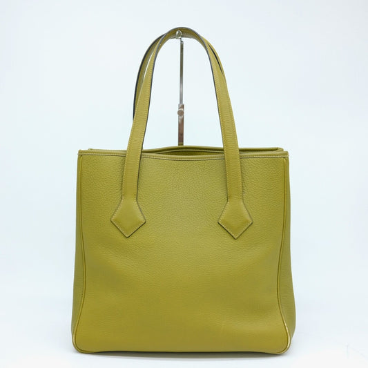 Hermes Victoria Cabas Tote Anise Green