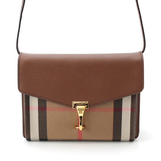 Burberry Leather Macken House Check Shoulder Bag