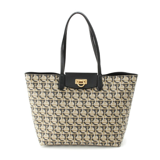 Salvatore Ferragamo Canvas Leather Tote Bag