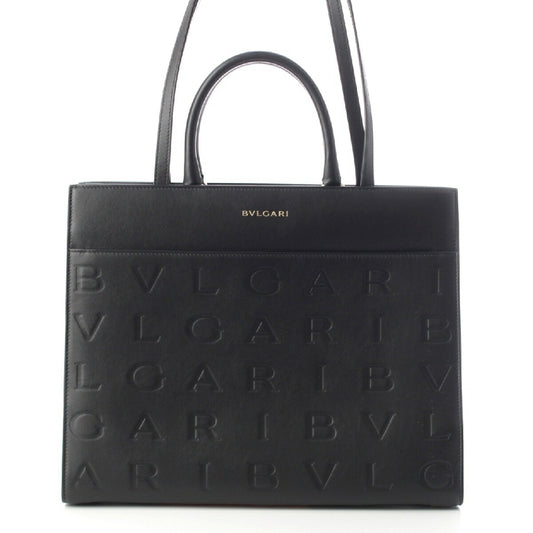Bvlgari Infinito Calf Leather Logo Serpenti 2way Tote Bag