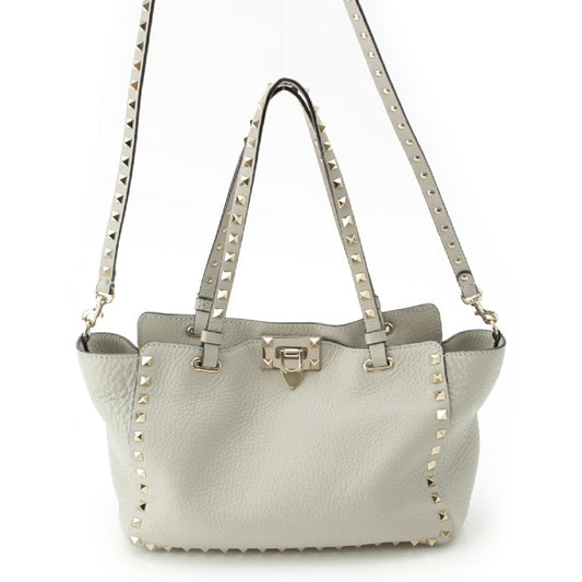 Valentino Leather Rockstuds Mini 2way Tote Bag