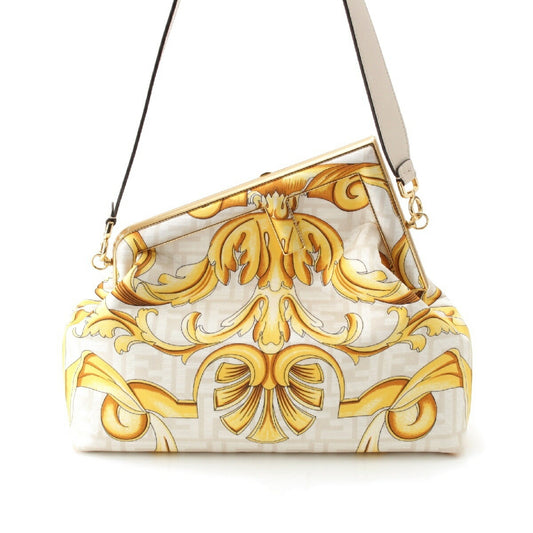 Fendi Fendace First Medium Shoulder Bag Beige Yellow