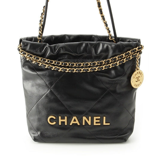 Chanel Shiny Calf Mini 2way Shoulder Bag AS3980
