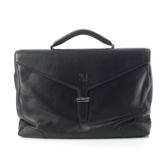 Loewe Anagram Leather Briefcase Black