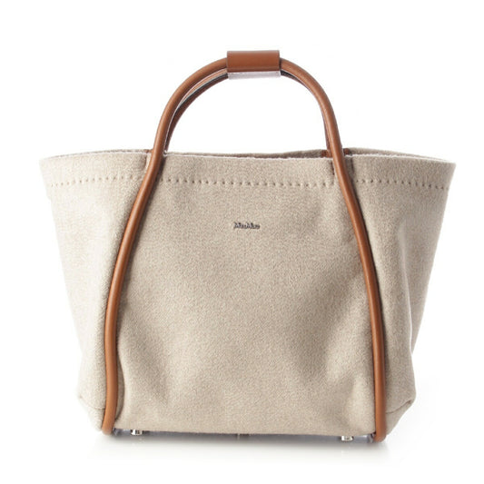 Max Mara Cashmere 2WAY Handbag Beige