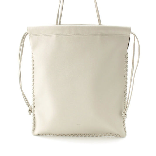 VASIC Wells Leather Drawstring Shoulder Bag Ivory