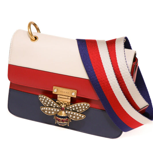 Gucci Queen Margaret Stripe Leather Shoulder Bag