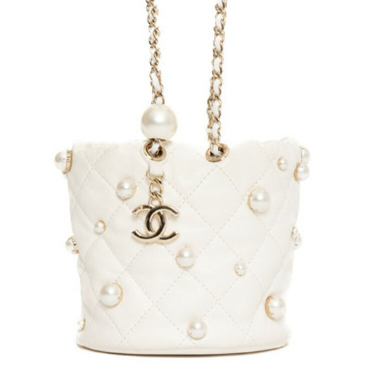 Chanel Coco Mark Chain Shoulder Bag with Faux Pearl