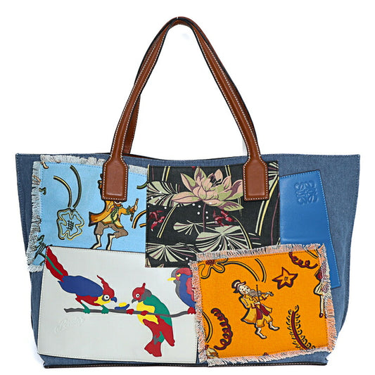 Loewe Denim Patchwork Tote Bag