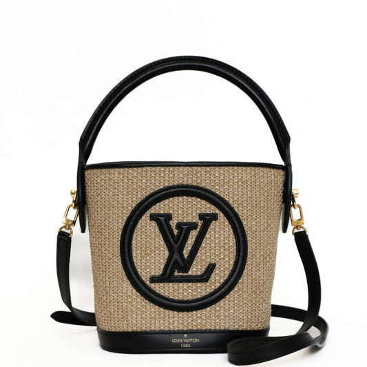 Louis Vuitton Raffia Petit Bucket Handbag