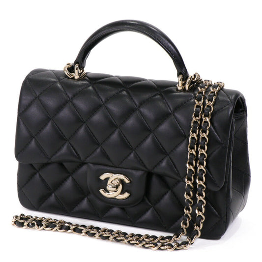 Chanel Lambskin Mini Flap Top Handle Bag