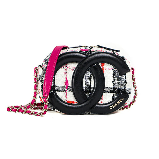 Chanel Tweed Leather Camera Chain Bag