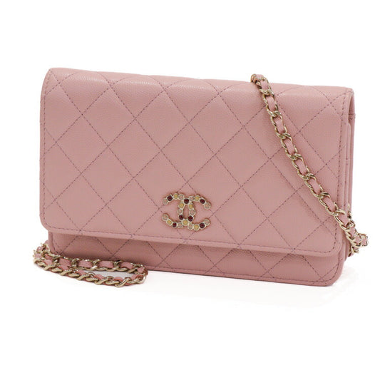 Chanel Chain Wallet Crossbody Bag Pink