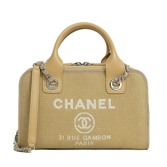 Chanel Deauville Bowling Bag 2way Handbag