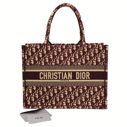 Dior Book Tote Medium Embroidery Burgundy