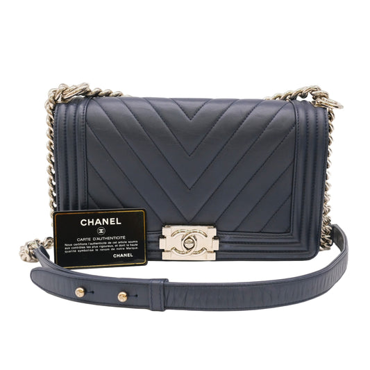 Chanel Boy V Stitch Chain Shoulder Bag