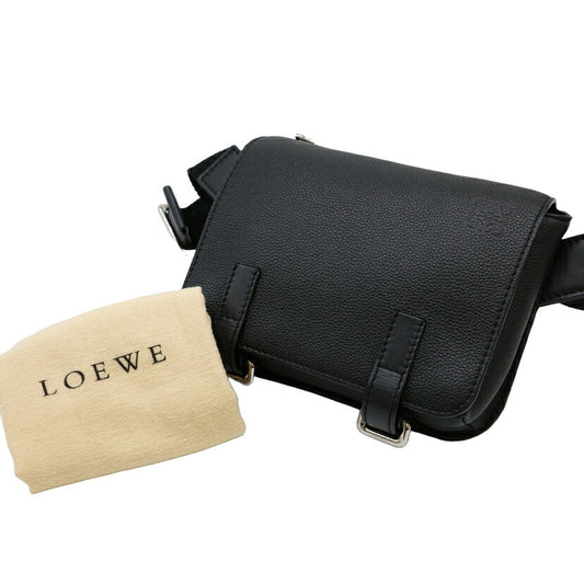Loewe Anagram Military Leather Bum Bag Black