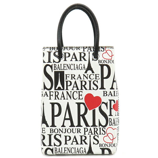 Balenciaga Leather Shoulder Bag Bonjour Paris