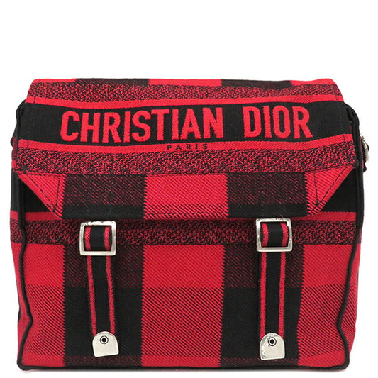 Dior Canvas Check Messenger Shoulder Bag