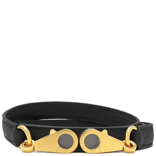 Hermes Togo Shoulder Strap Black Gold Hardware