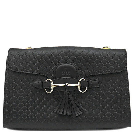 Gucci Leather Shoulder Bag Microguccissima Horsebit