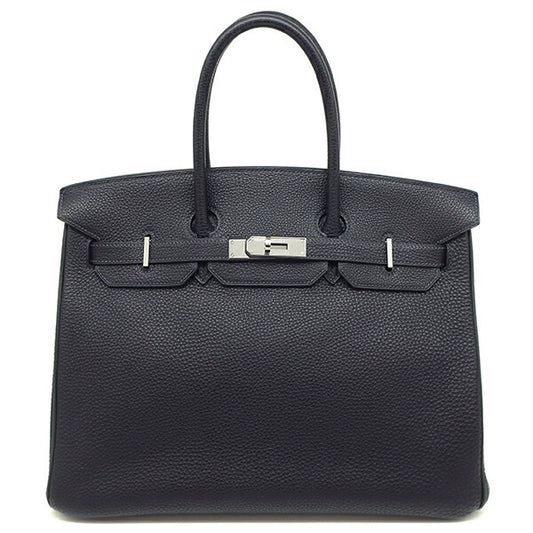 Hermes Birkin 35 Togo Handbag Navy Green
